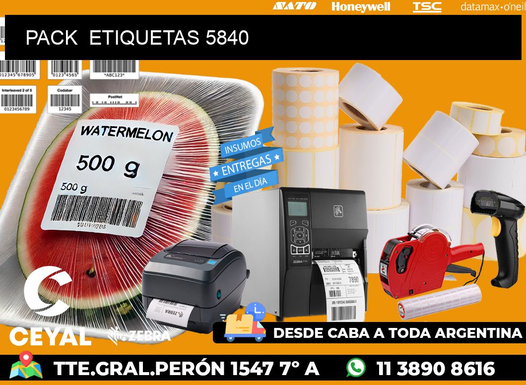 PACK  ETIQUETAS 5840