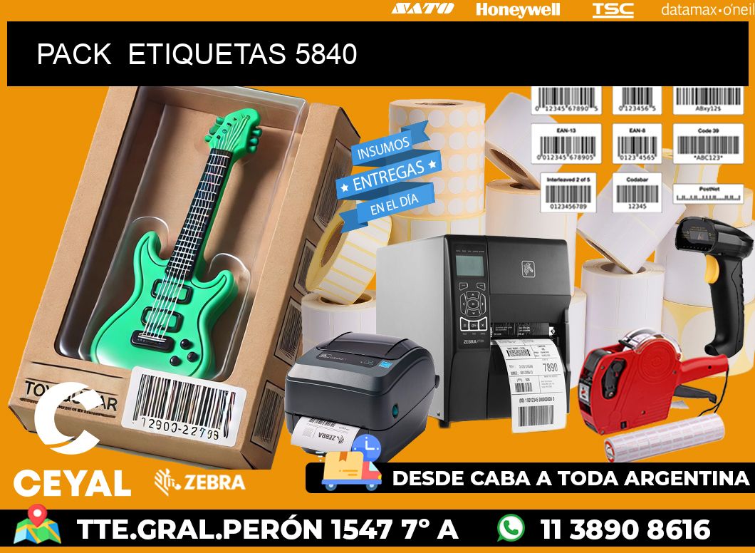 PACK  ETIQUETAS 5840