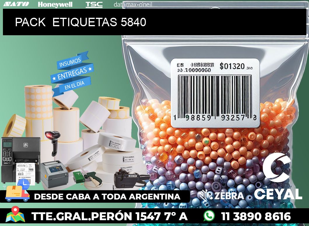PACK  ETIQUETAS 5840
