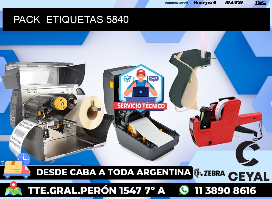 PACK  ETIQUETAS 5840