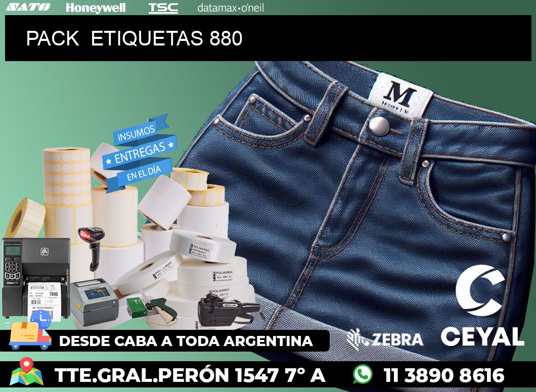 PACK  ETIQUETAS 880