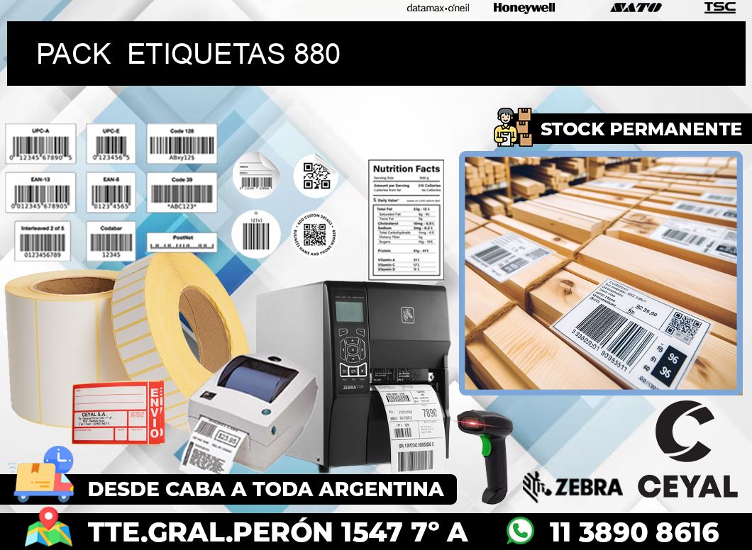 PACK  ETIQUETAS 880