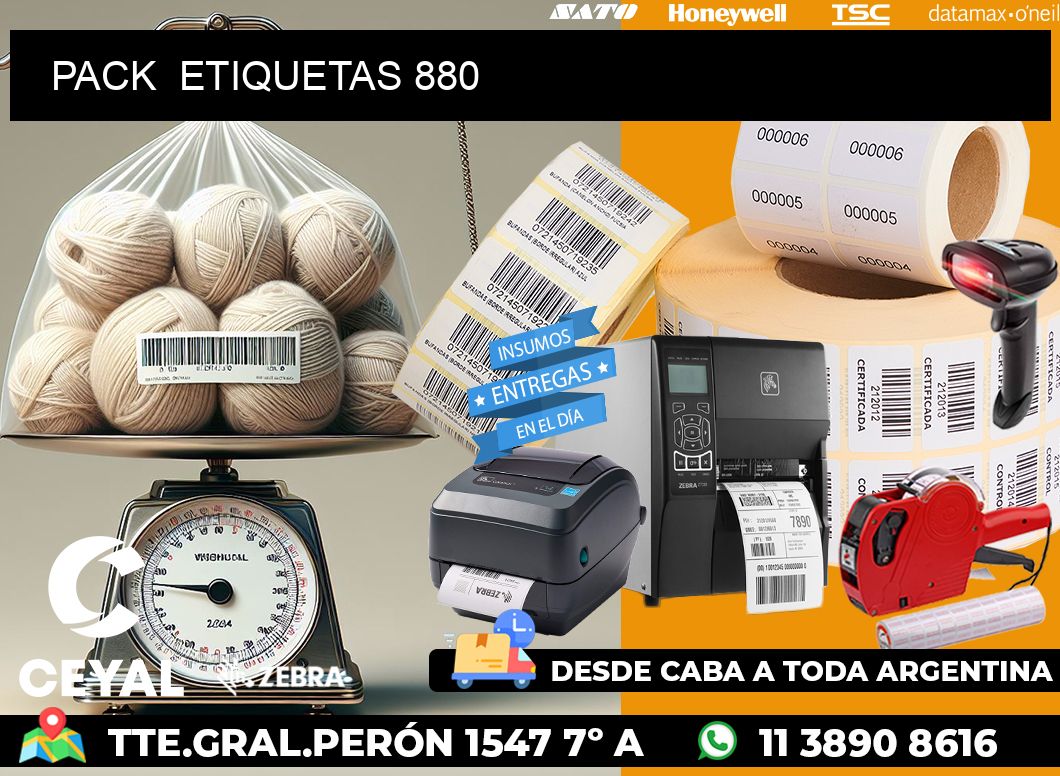 PACK  ETIQUETAS 880