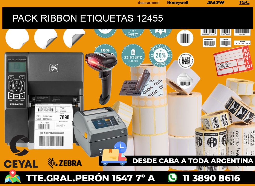 PACK RIBBON ETIQUETAS 12455