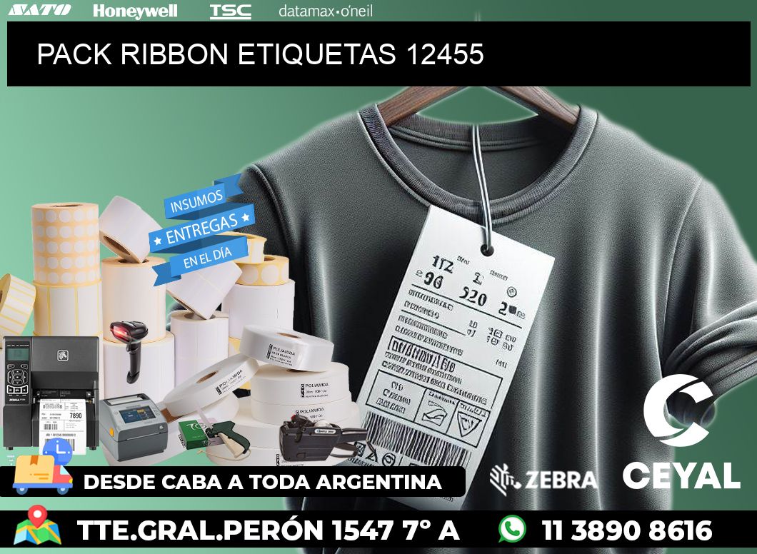 PACK RIBBON ETIQUETAS 12455