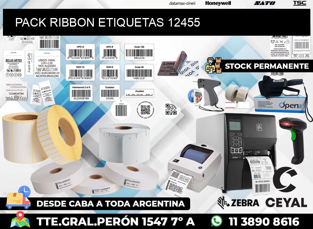 PACK RIBBON ETIQUETAS 12455