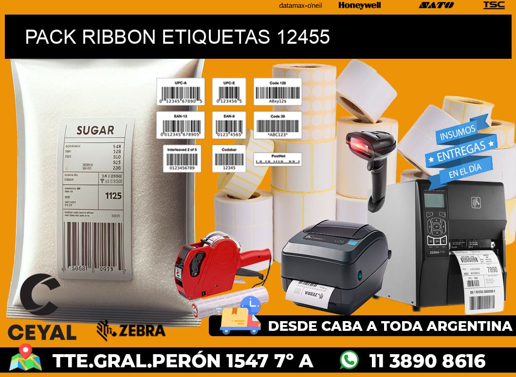 PACK RIBBON ETIQUETAS 12455