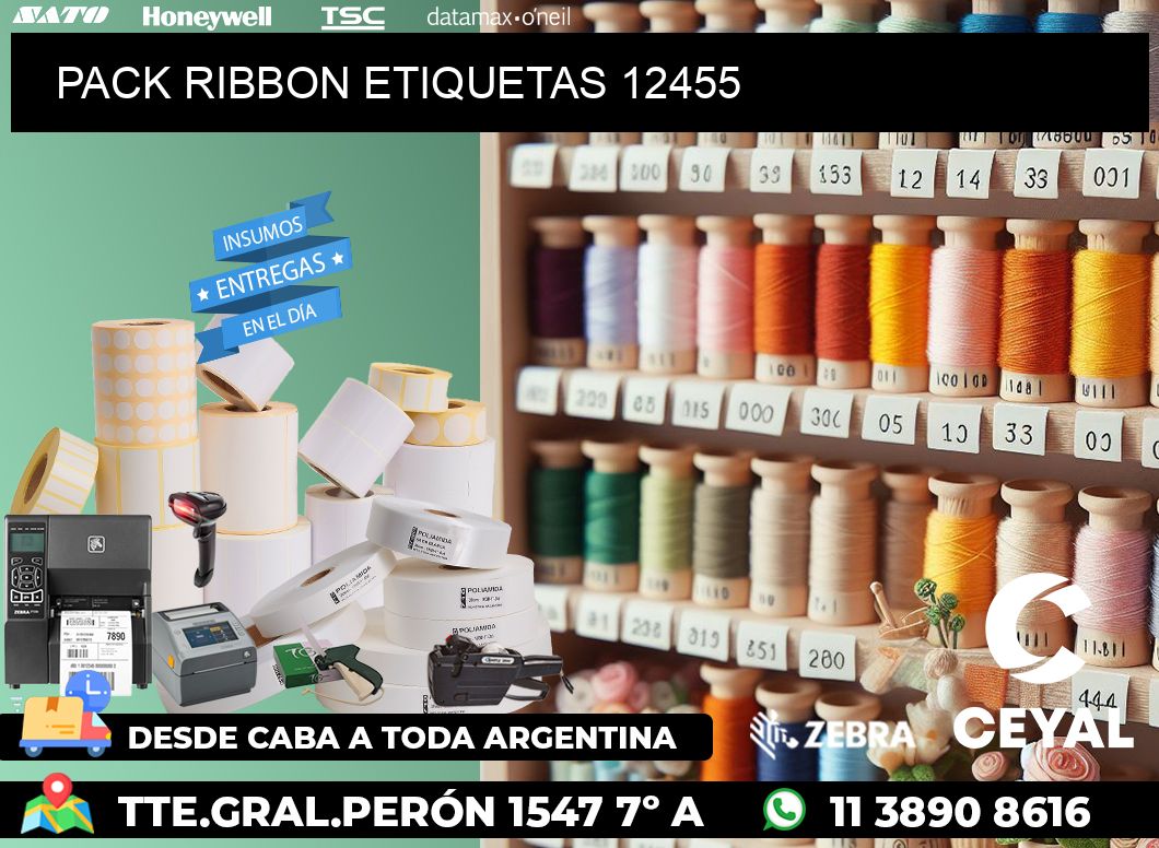 PACK RIBBON ETIQUETAS 12455