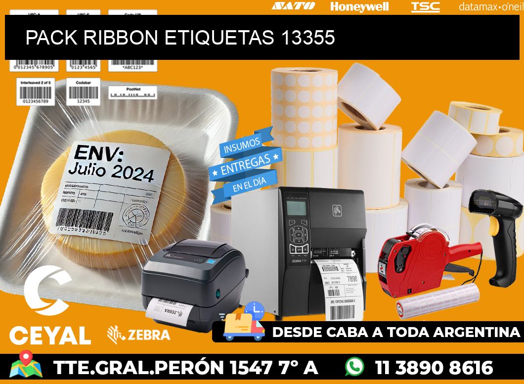 PACK RIBBON ETIQUETAS 13355