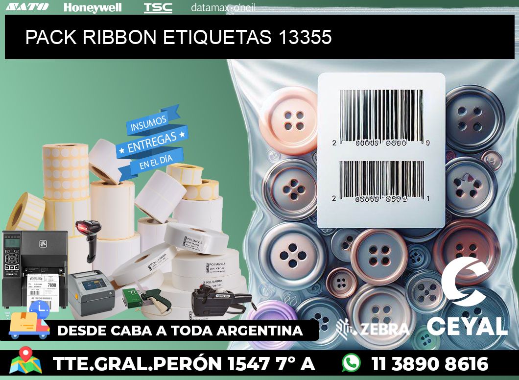 PACK RIBBON ETIQUETAS 13355
