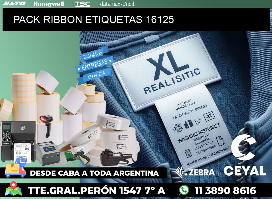 PACK RIBBON ETIQUETAS 16125