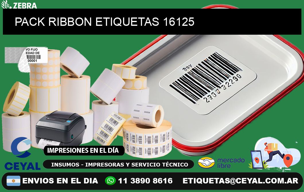 PACK RIBBON ETIQUETAS 16125