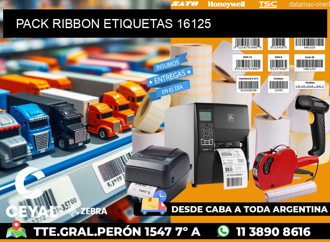 PACK RIBBON ETIQUETAS 16125