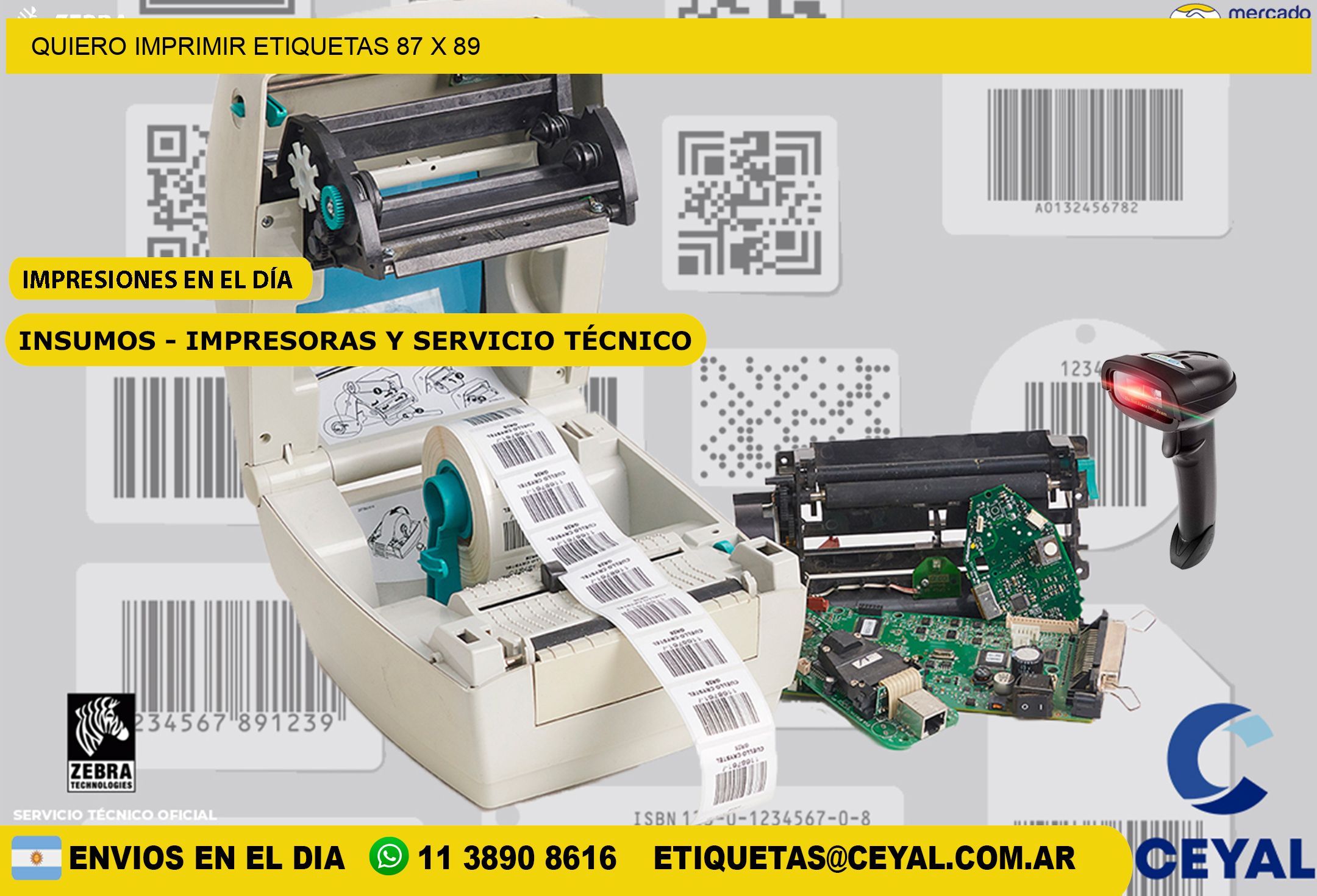 QUIERO IMPRIMIR ETIQUETAS 87 x 89