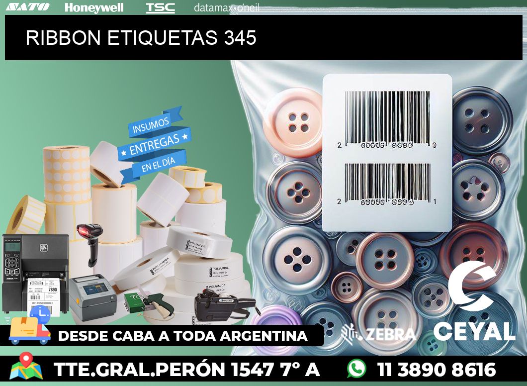 RIBBON ETIQUETAS 345