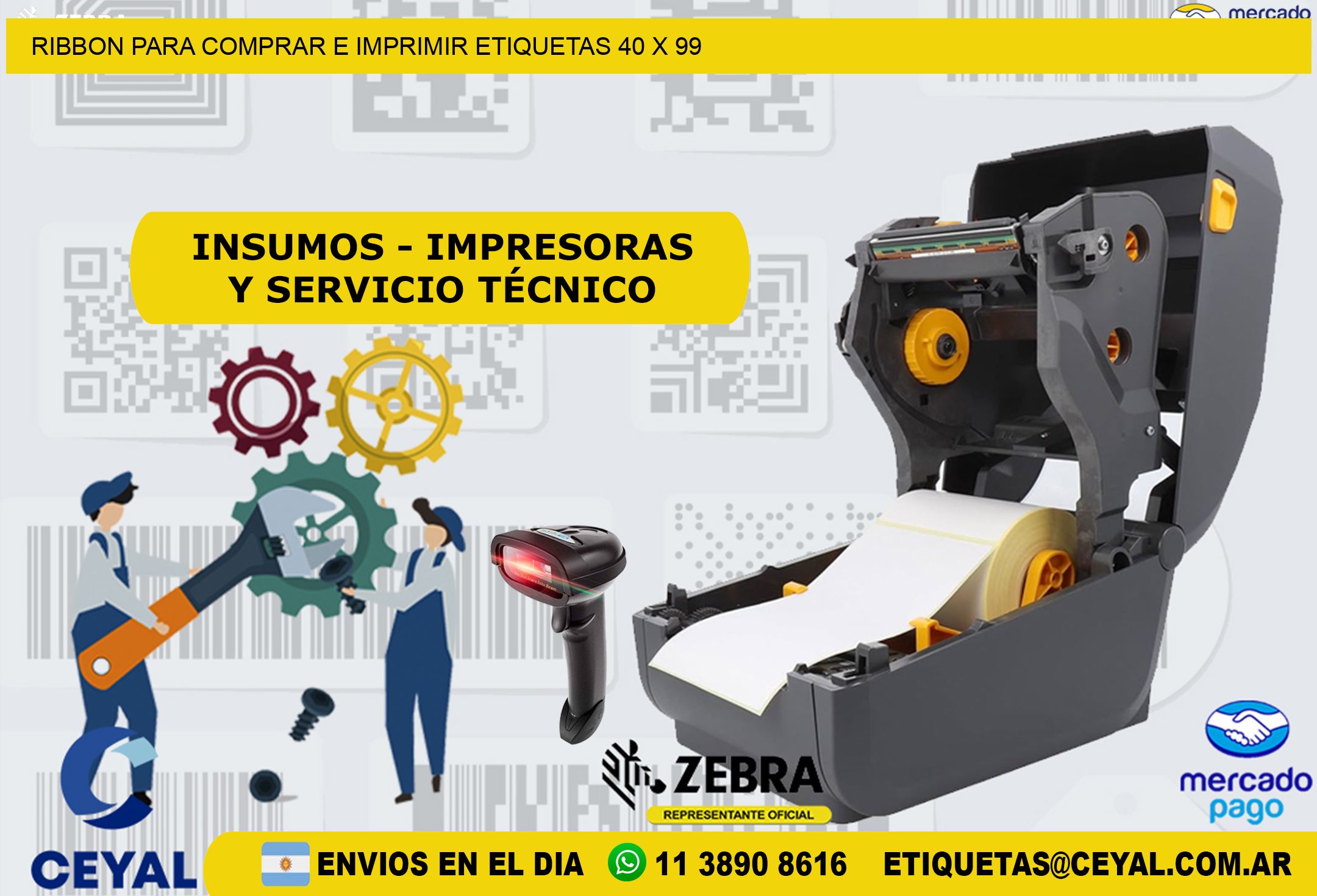 RIBBON PARA COMPRAR E IMPRIMIR ETIQUETAS 40 x 99