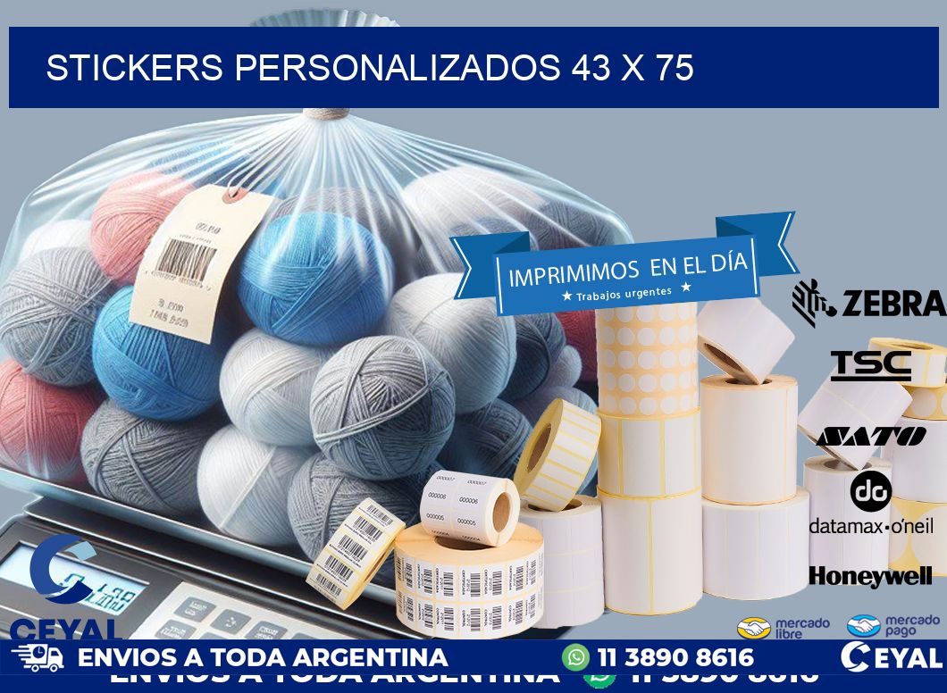 STICKERS PERSONALIZADOS 43 x 75