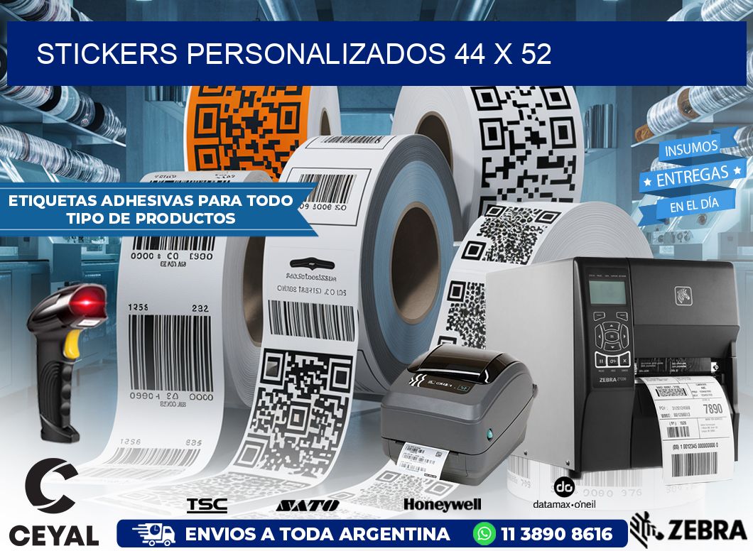 STICKERS PERSONALIZADOS 44 x 52