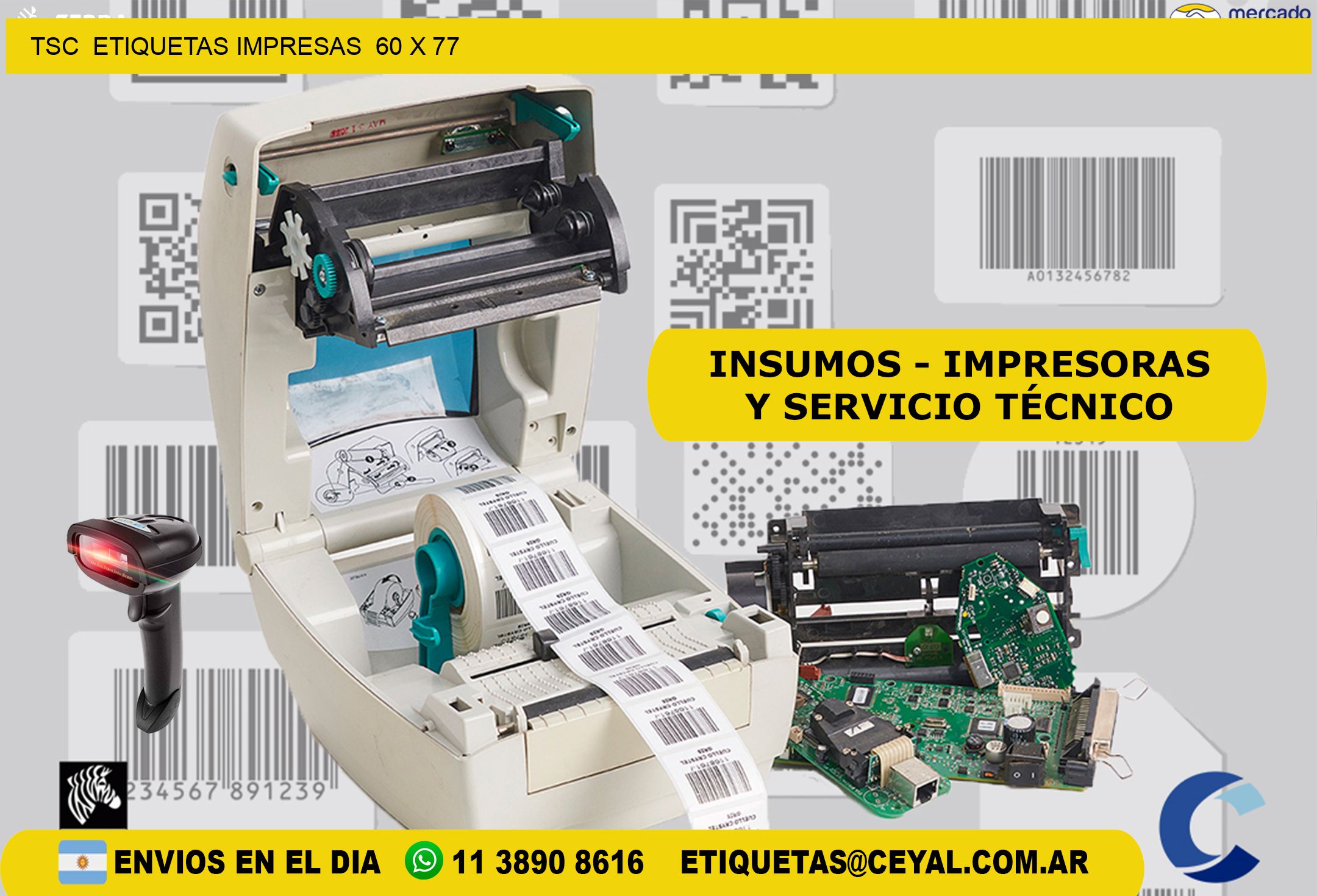 TSC  ETIQUETAS IMPRESAS  60 x 77