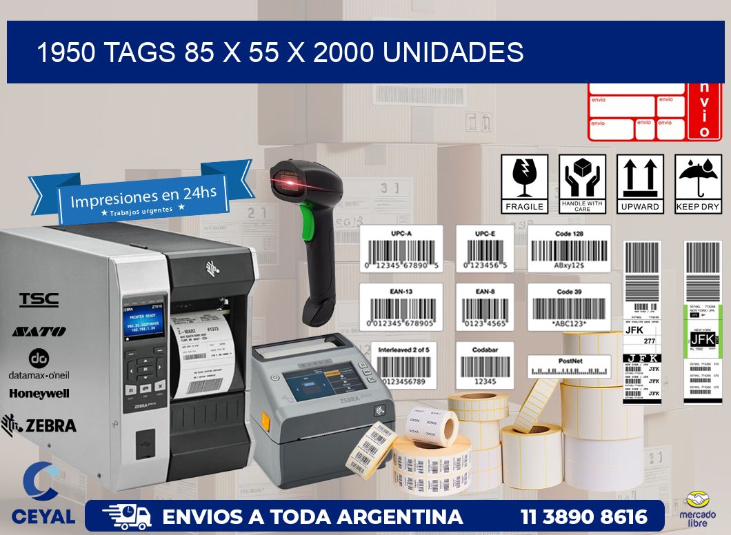 1950 TAGS 85 x 55 X 2000 UNIDADES