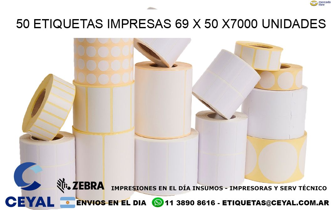 50 ETIQUETAS IMPRESAS 69 x 50 X7000 UNIDADES