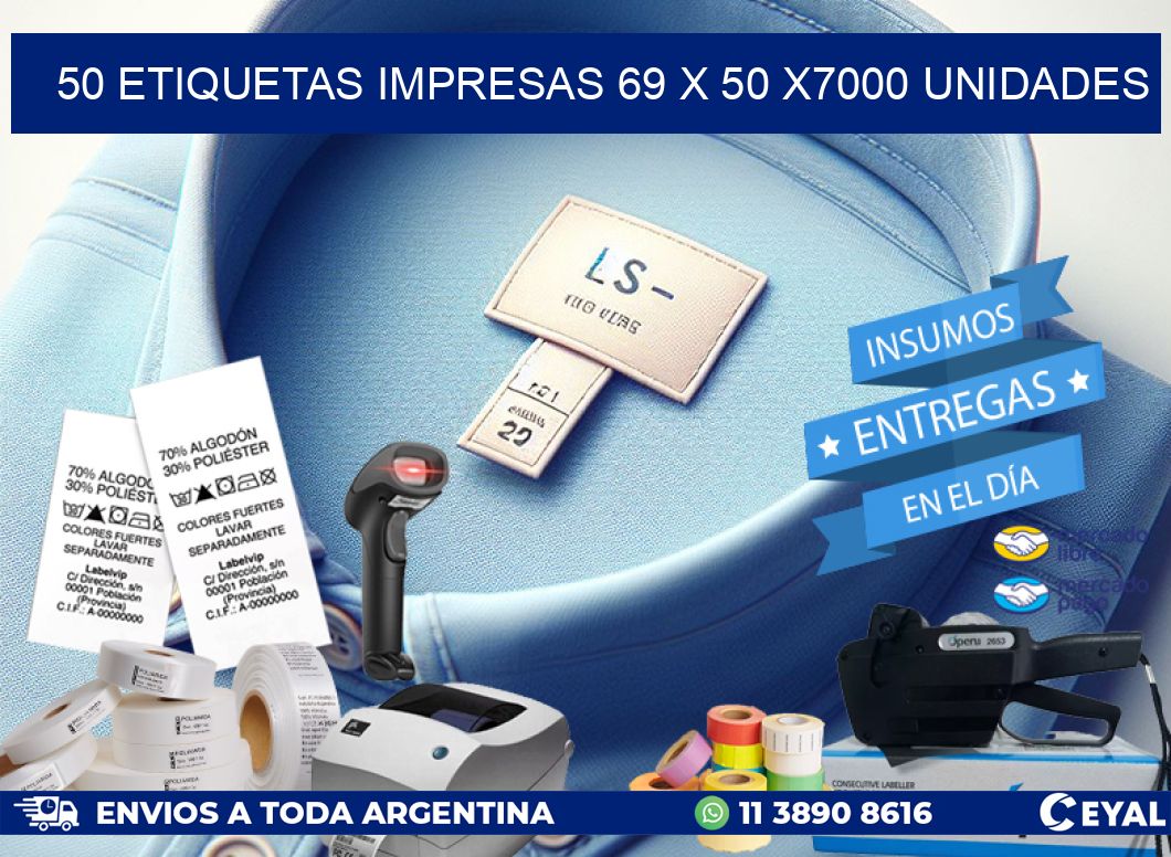 50 ETIQUETAS IMPRESAS 69 x 50 X7000 UNIDADES