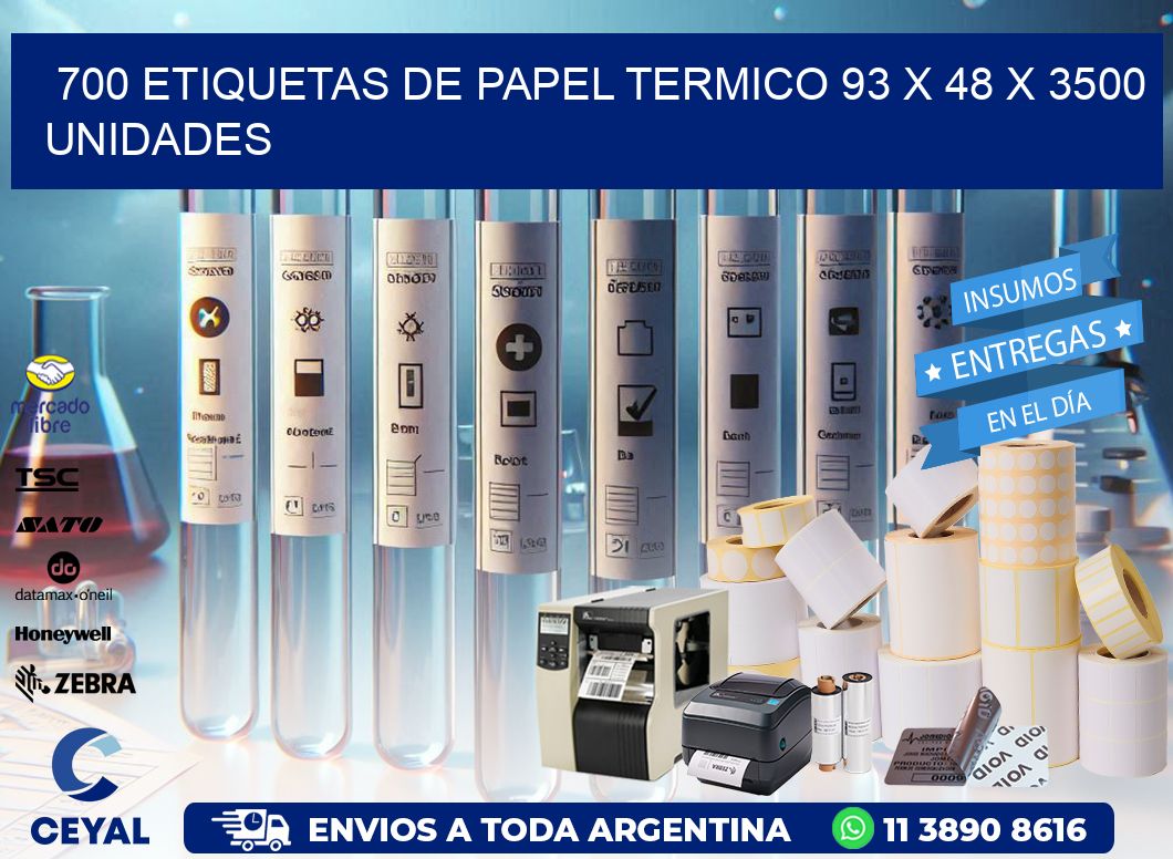 700 ETIQUETAS DE PAPEL TERMICO 93 x 48 X 3500 UNIDADES