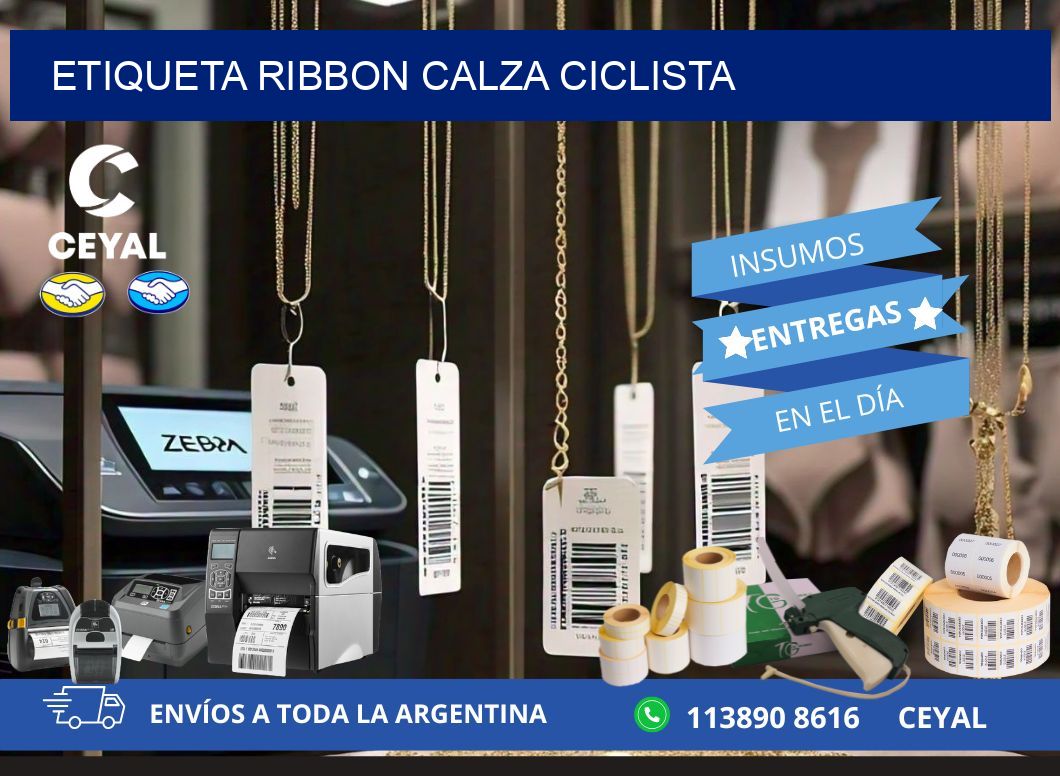 ETIQUETA RIBBON CALZA CICLISTA