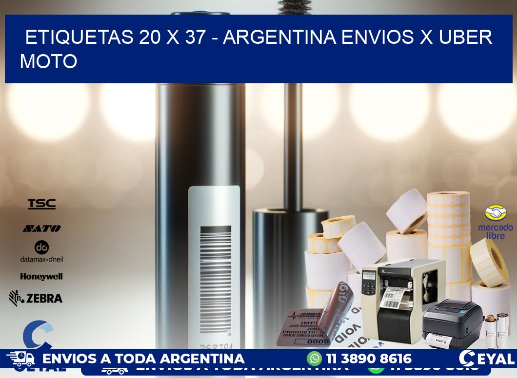 ETIQUETAS 20 x 37 – ARGENTINA ENVIOS X UBER MOTO