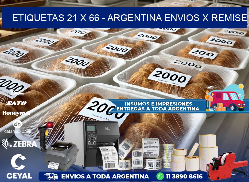 ETIQUETAS 21 x 66 - ARGENTINA ENVIOS X REMISE