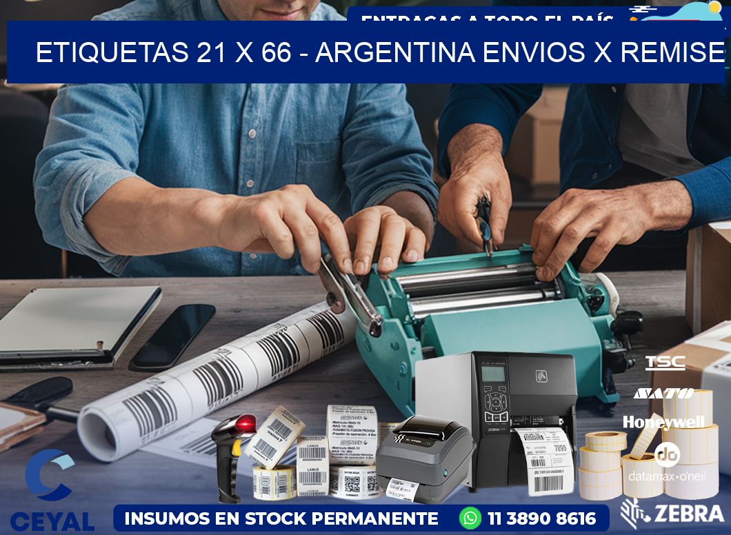 ETIQUETAS 21 x 66 - ARGENTINA ENVIOS X REMISE