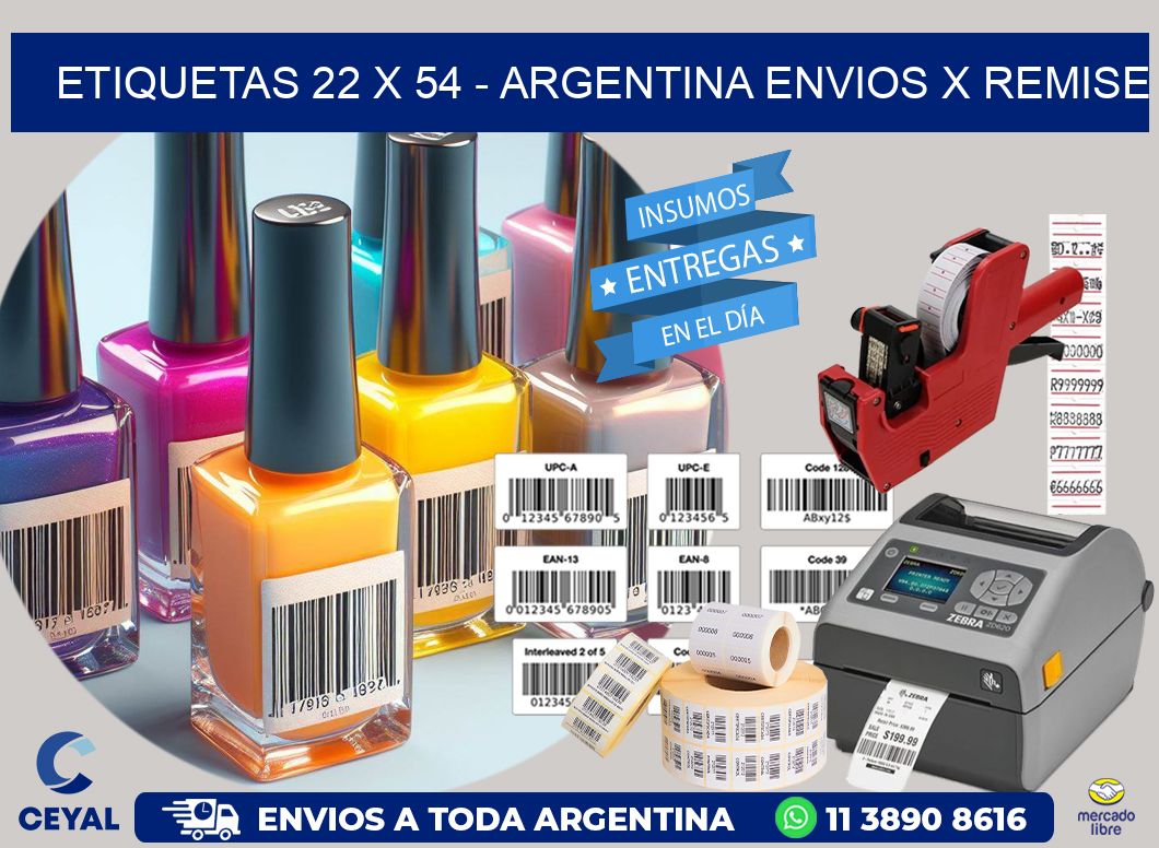 ETIQUETAS 22 x 54 - ARGENTINA ENVIOS X REMISE