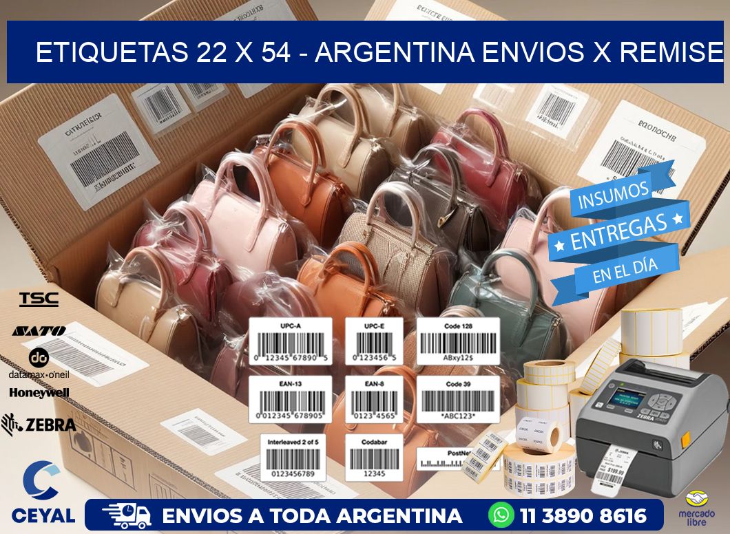 ETIQUETAS 22 x 54 - ARGENTINA ENVIOS X REMISE