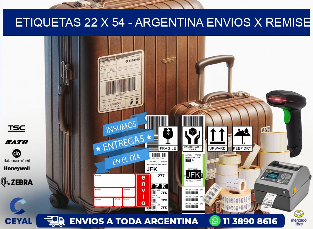 ETIQUETAS 22 x 54 - ARGENTINA ENVIOS X REMISE