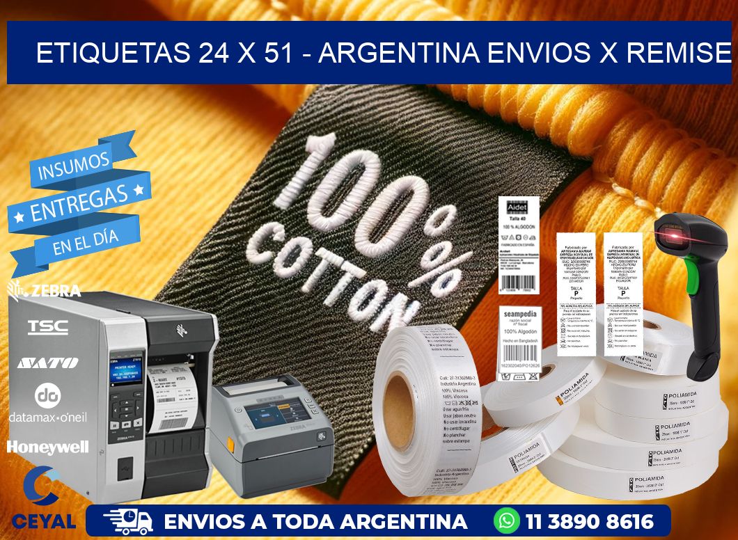 ETIQUETAS 24 x 51 - ARGENTINA ENVIOS X REMISE