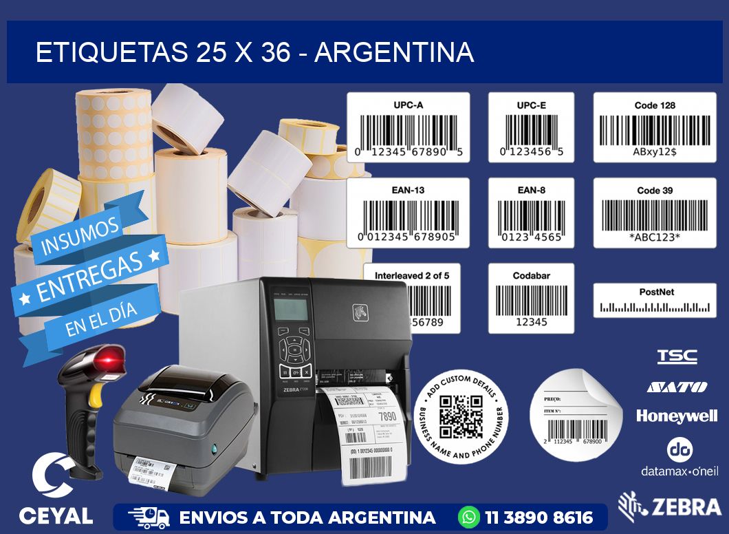 ETIQUETAS 25 x 36 - ARGENTINA