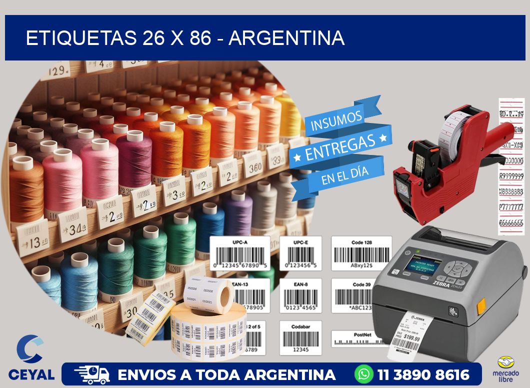 ETIQUETAS 26 x 86 - ARGENTINA