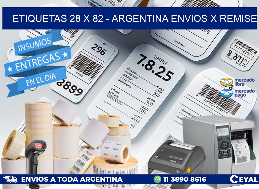 ETIQUETAS 28 x 82 - ARGENTINA ENVIOS X REMISE