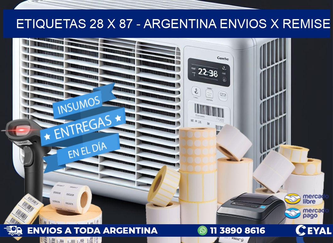 ETIQUETAS 28 x 87 - ARGENTINA ENVIOS X REMISE