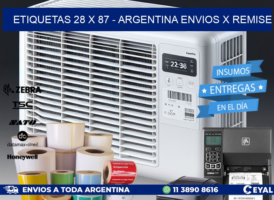 ETIQUETAS 28 x 87 - ARGENTINA ENVIOS X REMISE