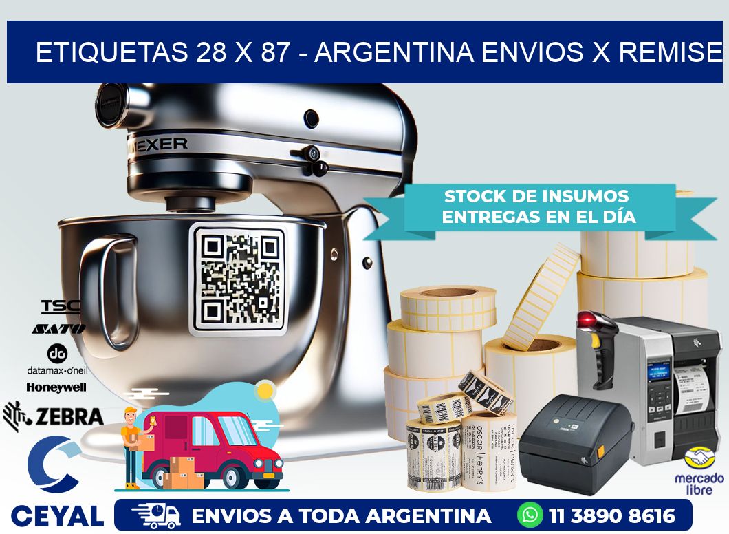 ETIQUETAS 28 x 87 – ARGENTINA ENVIOS X REMISE