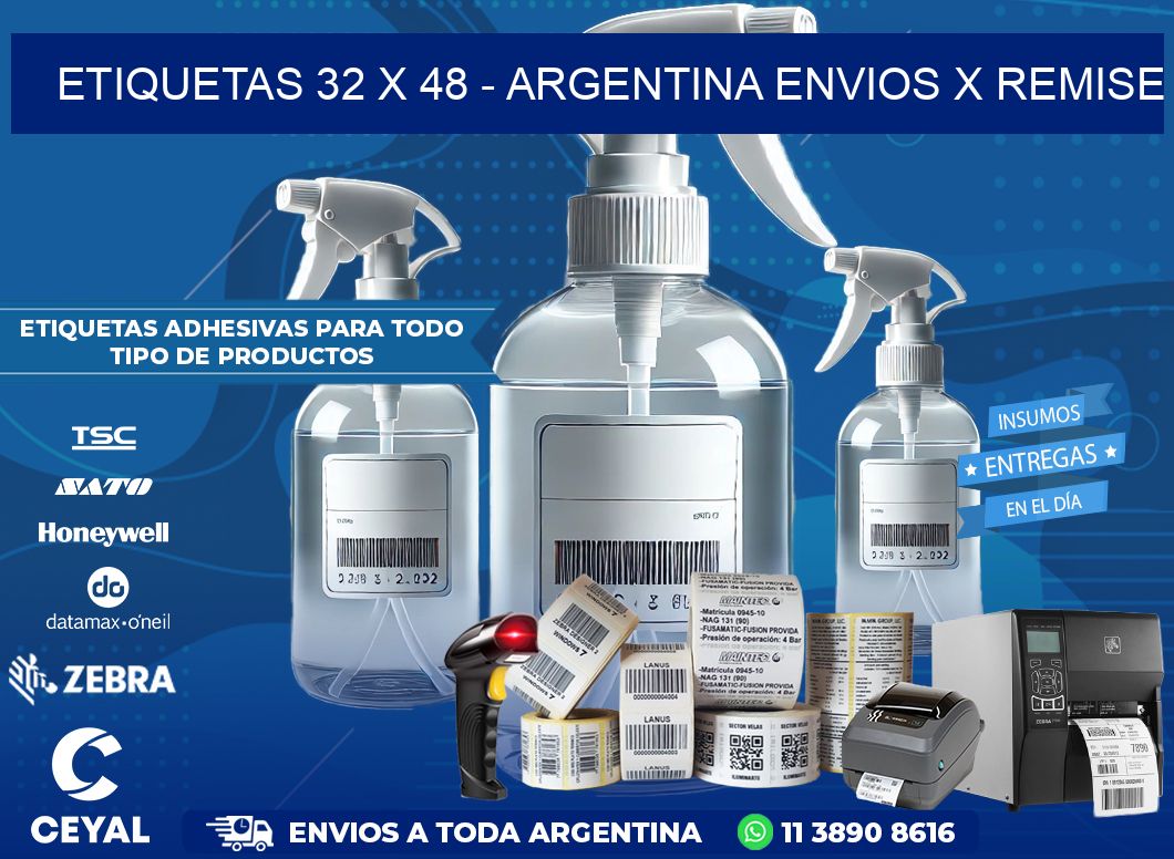 ETIQUETAS 32 x 48 – ARGENTINA ENVIOS X REMISE