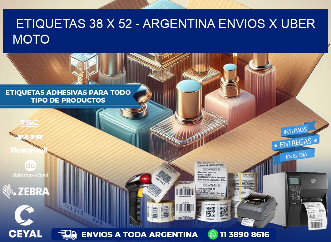 ETIQUETAS 38 x 52 – ARGENTINA ENVIOS X UBER MOTO