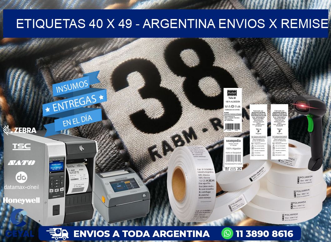 ETIQUETAS 40 x 49 - ARGENTINA ENVIOS X REMISE