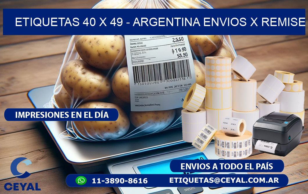 ETIQUETAS 40 x 49 - ARGENTINA ENVIOS X REMISE