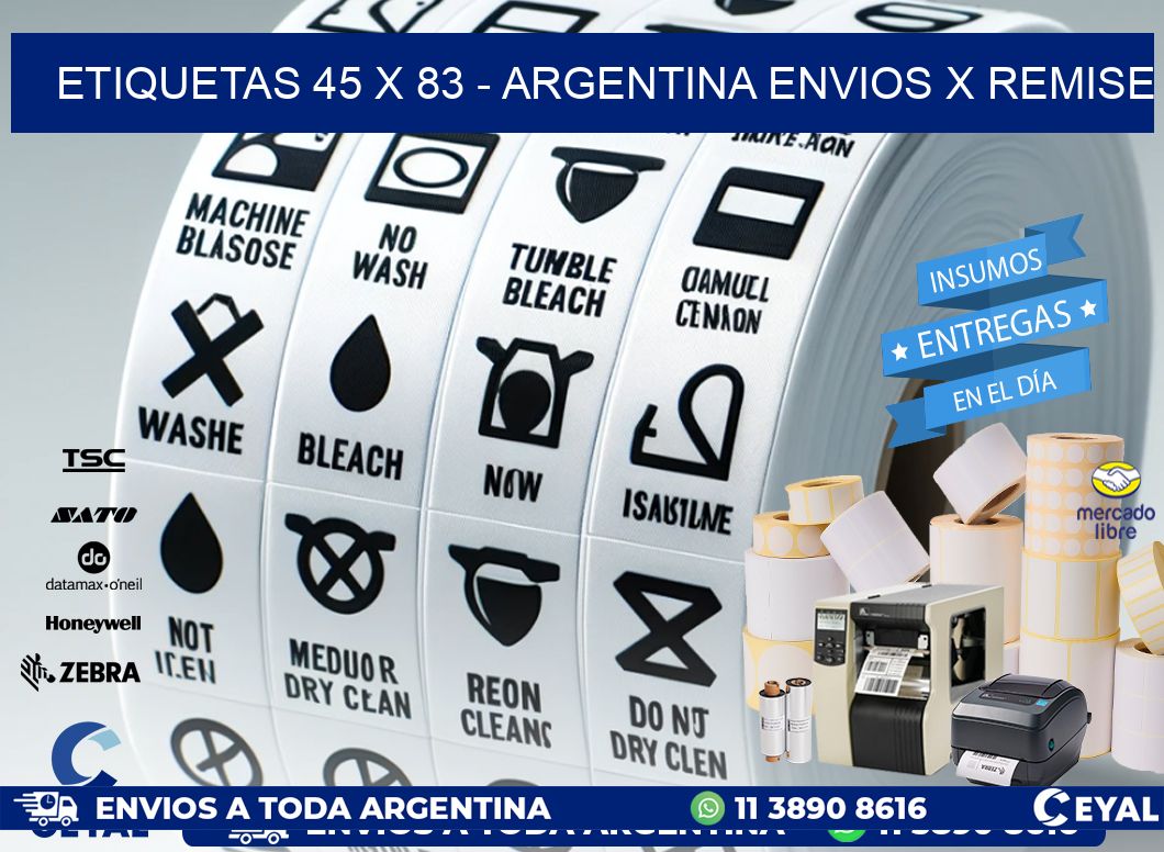 ETIQUETAS 45 x 83 - ARGENTINA ENVIOS X REMISE