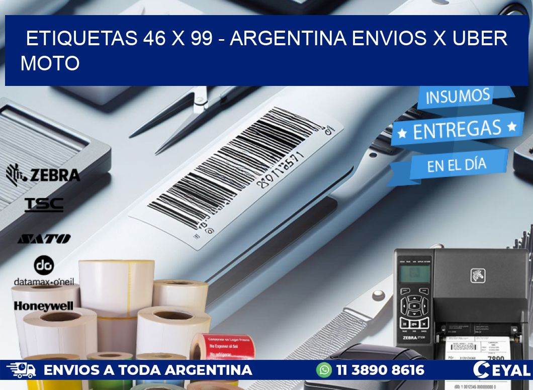 ETIQUETAS 46 x 99 - ARGENTINA ENVIOS X UBER MOTO