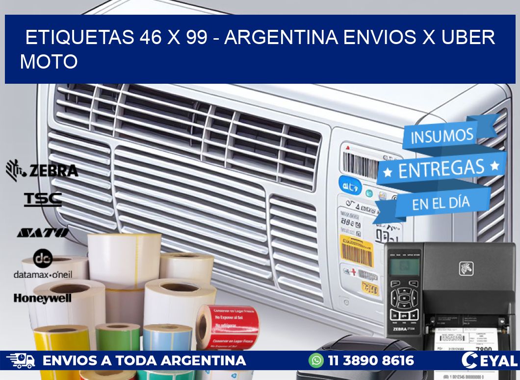 ETIQUETAS 46 x 99 - ARGENTINA ENVIOS X UBER MOTO