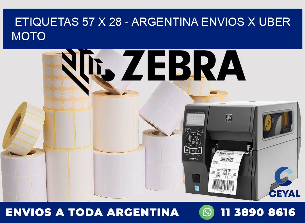 ETIQUETAS 57 x 28 – ARGENTINA ENVIOS X UBER MOTO