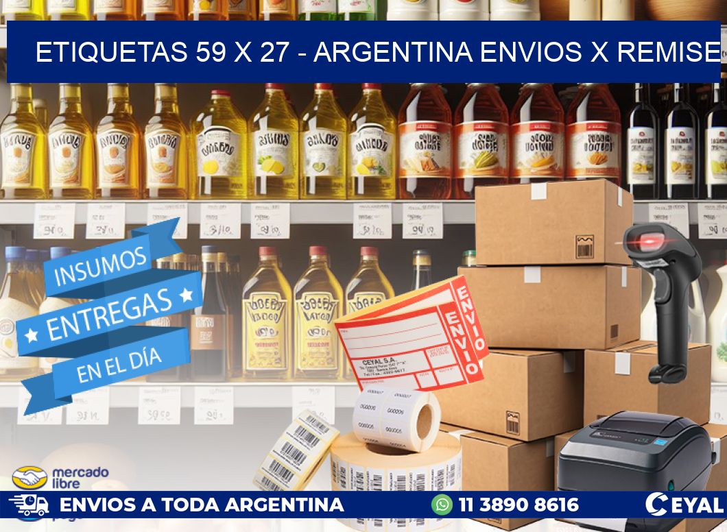 ETIQUETAS 59 x 27 - ARGENTINA ENVIOS X REMISE